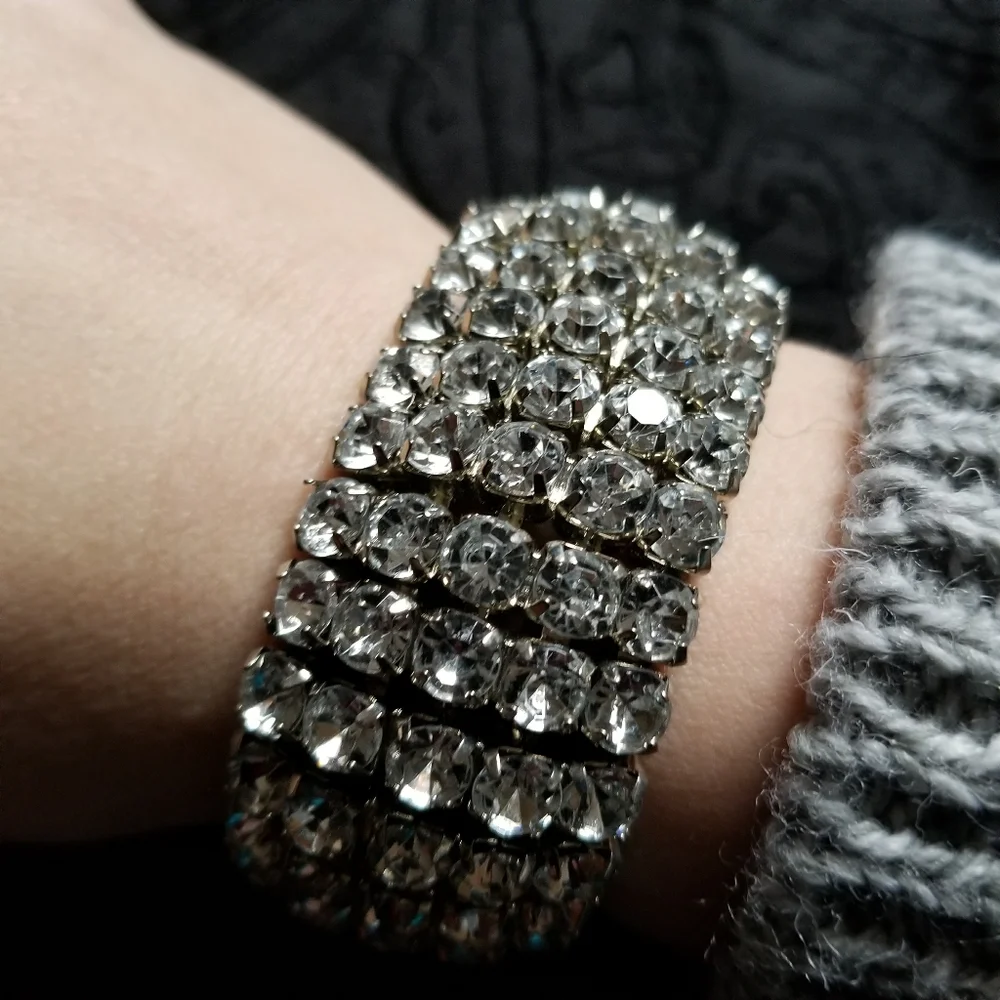Sparkly bracelet diamante silver tone bracelet